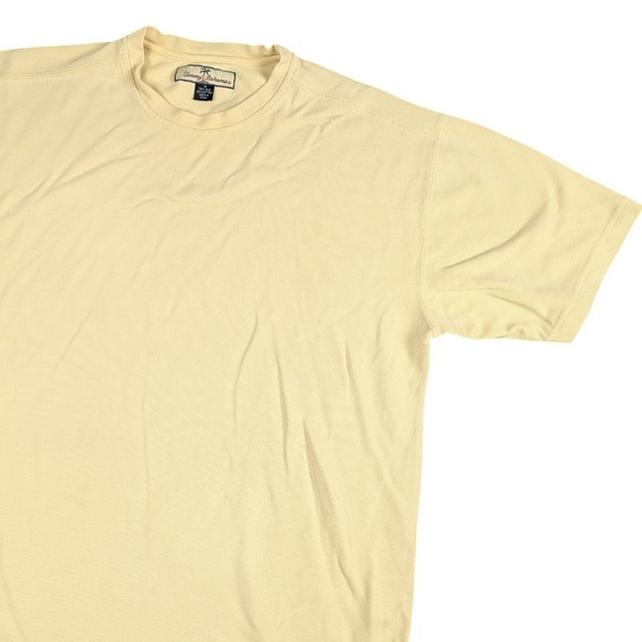 Tommy Bahama Other - Tommy Bahama Mens T-Shirt M Yellow Silk Cotton Blend Pique Short Sleeve Tee